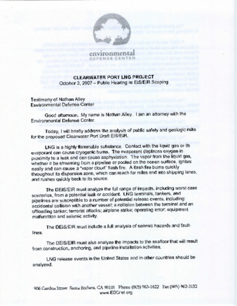 Clearwater Project Public Hearing thumbnail