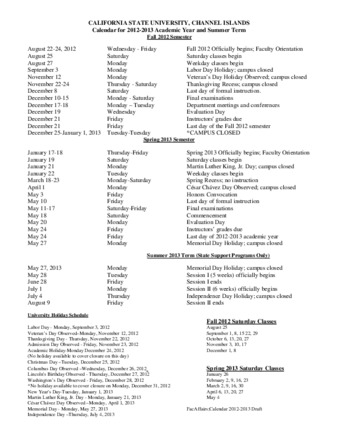 2012-2013 CSUCI Academic Calendar (draft) thumbnail