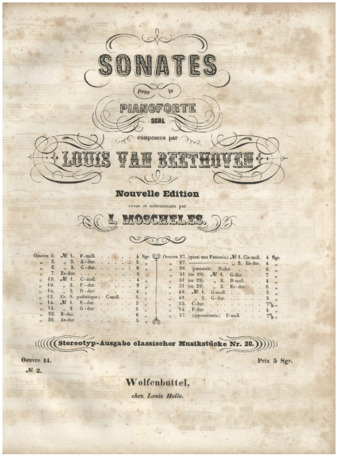 Piano sonata no. 10, op. 14, no.2, edited by Moscheles, with Moscheles' metronome markings thumbnail