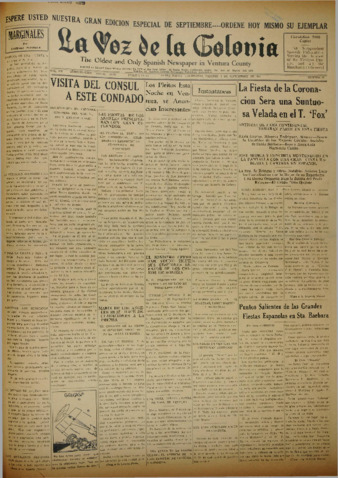 La Voz de La Colonia 4 de septiembre del 1931 thumbnail