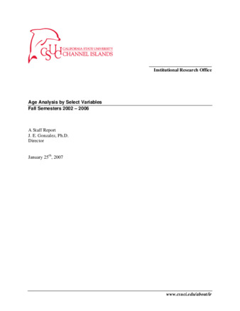 2002-2006 Age Analysis Report by Select Variables2002-2006 Age Analysis Report by Select Variables thumbnail