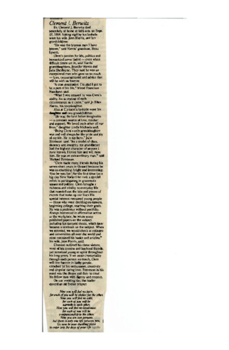 Clement J. Berwitz Obituary thumbnail
