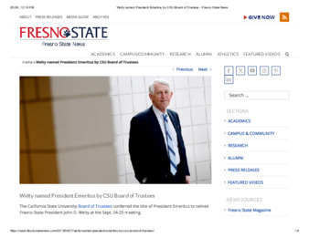 Welty named President Emeritus by CSU Board of Trustees thumbnail