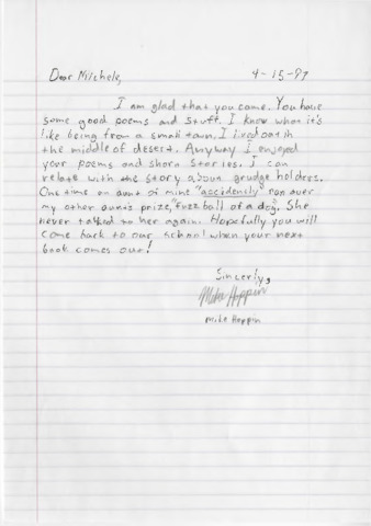 Letter from Mike Hoppin thumbnail