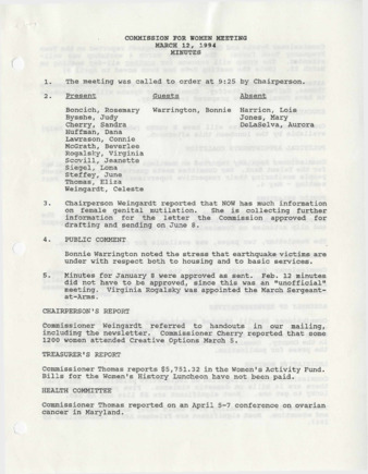 Minutes March 12, 1994 thumbnail