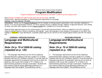 SP 08-11 Program Modification - Language and Multicultural Requirements thumbnail