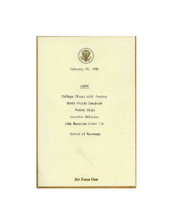 Air Force One Lunch Menu thumbnail