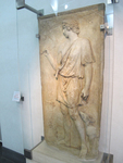 Relief portrait of Antinous | Antinous as Dionysus or Silvanus, harvesting grapes thumbnail