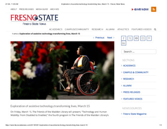 Exploration of assistive technology transforming lives, March 15 thumbnail