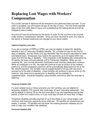 Replacing Lost Wages with Workers' Compensation (website) thumbnail