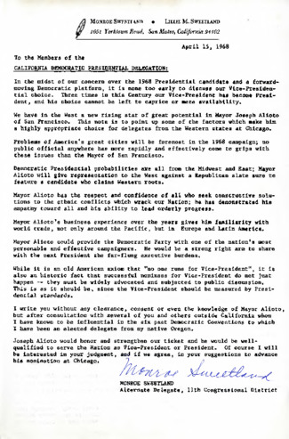 California Democratic Presidential Delegation Letter thumbnail