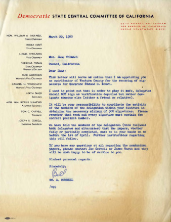 Letter to Jane Tolmach from Wm. A. Munnell thumbnail