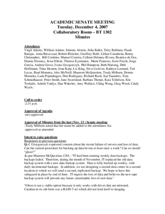 Academic Senate Meeting Minutes for December 4, 2007 thumbnail