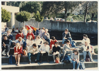 [Crowd in University Union plaza listening to speaker on stage?] thumbnail
