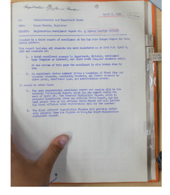 Registration enrollment reports, Spring Quarter 1959-1960 thumbnail