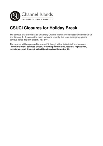 CSUCI Closures for Holiday Break thumbnail