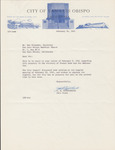 Letter from City of San Luis Obispo to San Luis Obispo Buddhist Church thumbnail