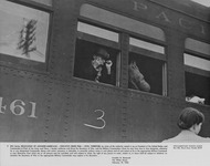 Japanese Americans being evacuated by train. thumbnail
