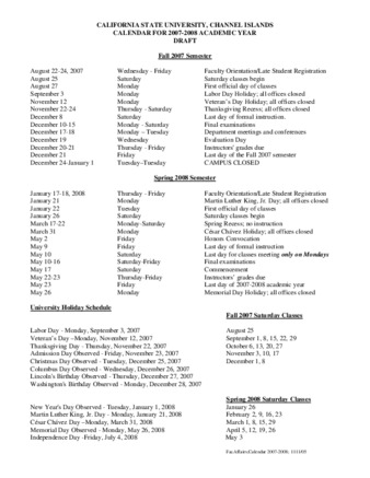 SP 05-16 Calendar for 2007-2008 Academic Year Draft thumbnail