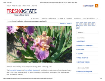 Annual Iris Society and campus nursery plant sale Aug. 10 thumbnail