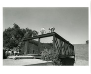 [Roof workers at Bridge House, Poly Canyon] thumbnail