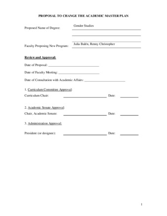 Proposal To Change Academic Plan: Gender Studies thumbnail