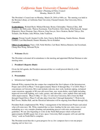 California State University Channel Islands: President's Council Meeting Notes: Monday March 29, 2010 thumbnail