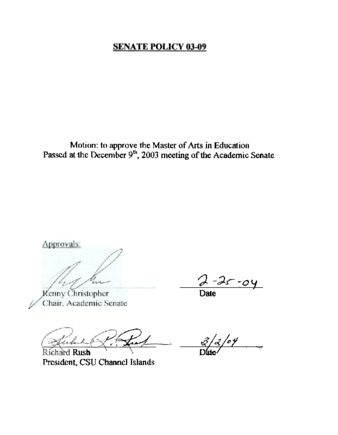 SP 03-09 Master of Arts in Education thumbnail