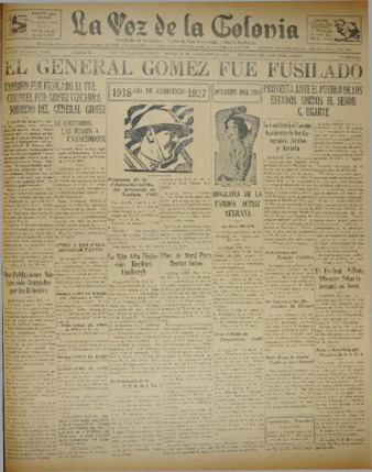La Voz de la Colonia 10 De Noviembre 1927 thumbnail