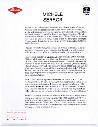 Mercury Records, Mouth Almighty Records Michele Serros Promotional Flyer thumbnail