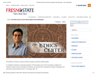 The Ethics Center Lecture Series explores Aztec philosophy thumbnail