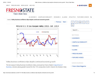 Valley business confidence slips despite continued economic growth thumbnail