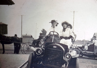 Arley C. Mott at the Wheel of Her Tourist at the Santa Paula Depot thumbnail
