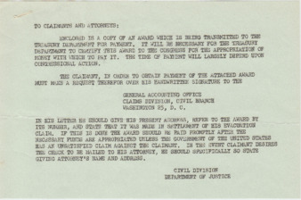 Award to San Luis Obispo Buddhist Church from U.S. Department of Justice, Civil Division, for Evacuation Claims thumbnail