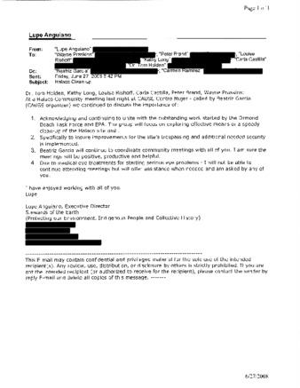 Email From Lupe Anguiano Discussing Halaco Meeting thumbnail