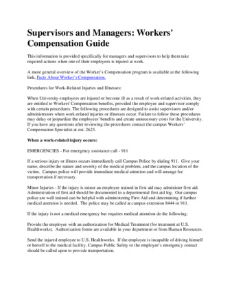 Supervisors and Managers: Workers' Compensation Guide (website) thumbnail