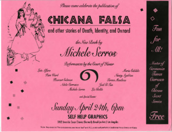 Flyer for the Publication Party for Chicana Falsa thumbnail