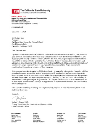 Master of Arts in Early Childhood Studies Program Approval thumbnail