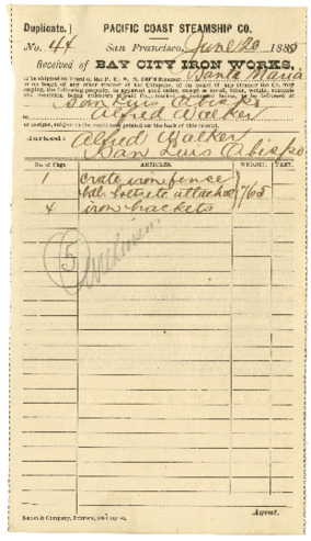 Receipts and letter from Bigelow & Little to Alfred Walker, June 16, 1885 thumbnail