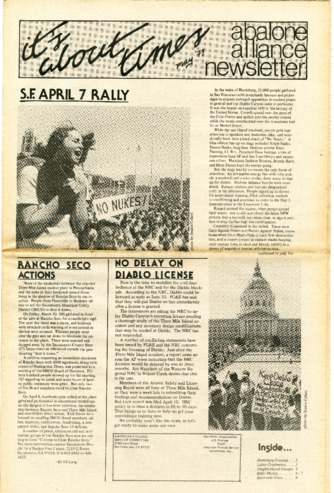 It's About Times: Abalone Alliance Newsletter, May 1979 thumbnail