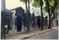 Tombs at Pere Lachaise Cemetery in Paris, France thumbnail