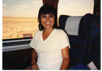 Michele Serros inside a moving bus thumbnail