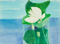 White Flower on Blue thumbnail