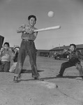 [Sixth grade boys playing softball during recess at Manzanar incarceration camp] thumbnail