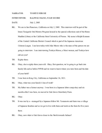 Toshiye Hirose interview thumbnail