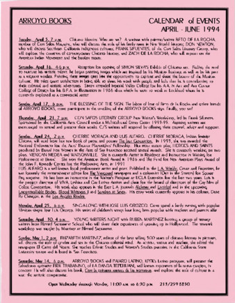 Arroyo Books Calendar of Events April-June 1994 thumbnail