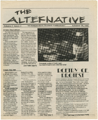 The Alternative, volume 2, issue 4, October 22, 1986 thumbnail