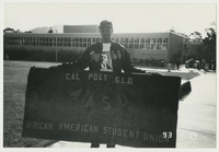 Cal Poly S.L.O. African American Student Union [banner held by Black student] thumbnail