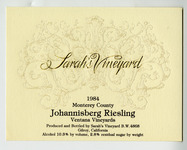 Sarah's Vineyard, Johannisberg Riesling, 1984 thumbnail