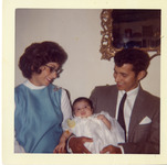 Baptism picture Michele Serros with godparents thumbnail